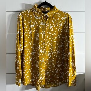 New Dokotoo Women's Alicia Floral Print Roll Up Long Sleeve‎ Button Down size S